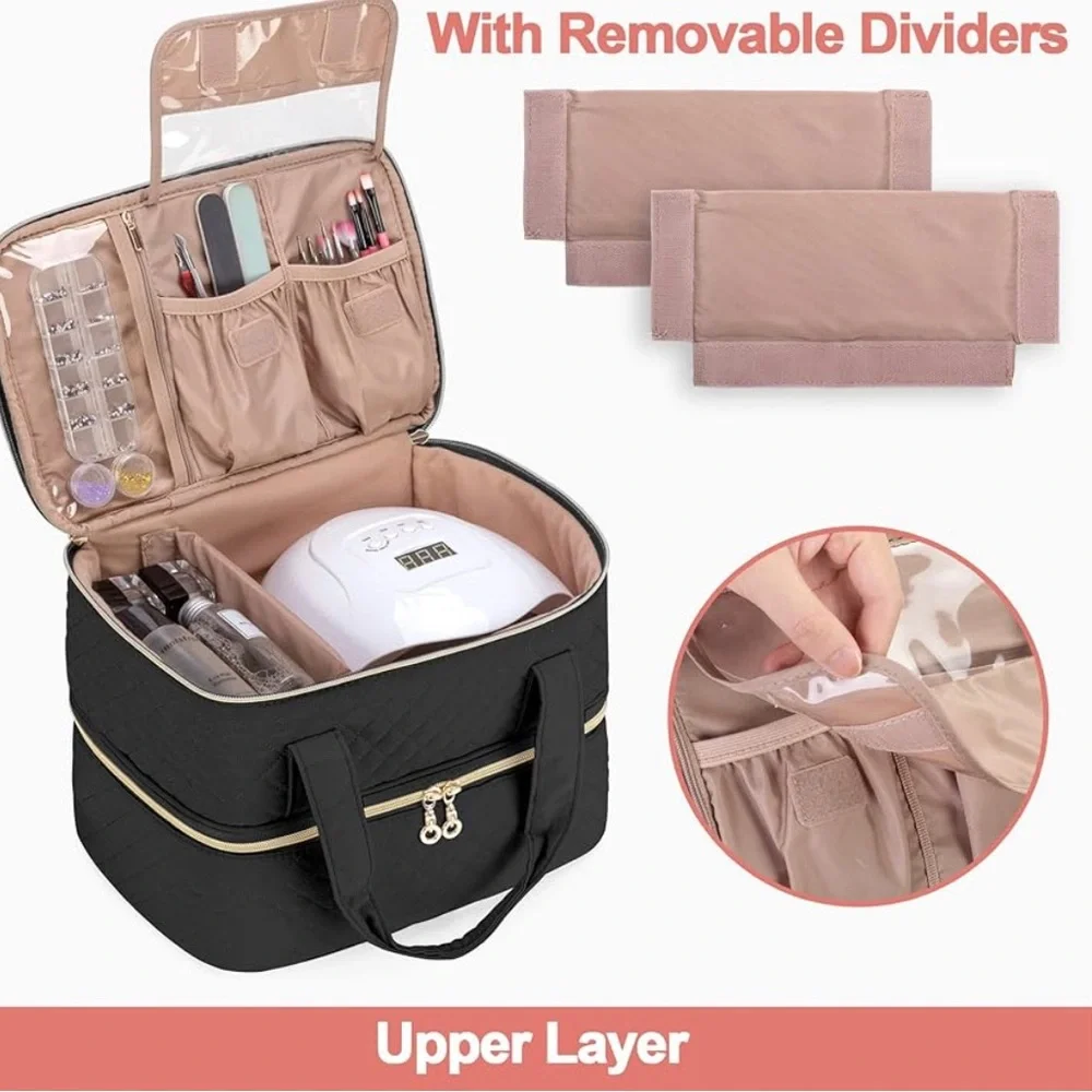 Black Quilted Nail Polish Organizer - Picture 2 of 7